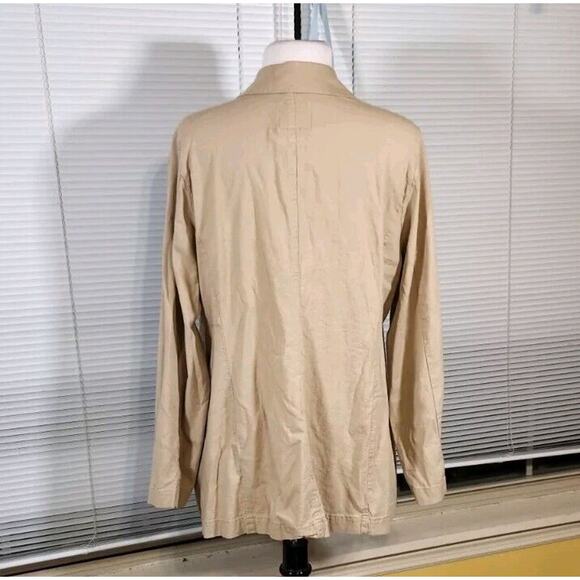 TORRID $127 14 16 XL Linen Blend Relaxed Fit Lightweight Beige Stretch Blazer - Picture 4 of 11